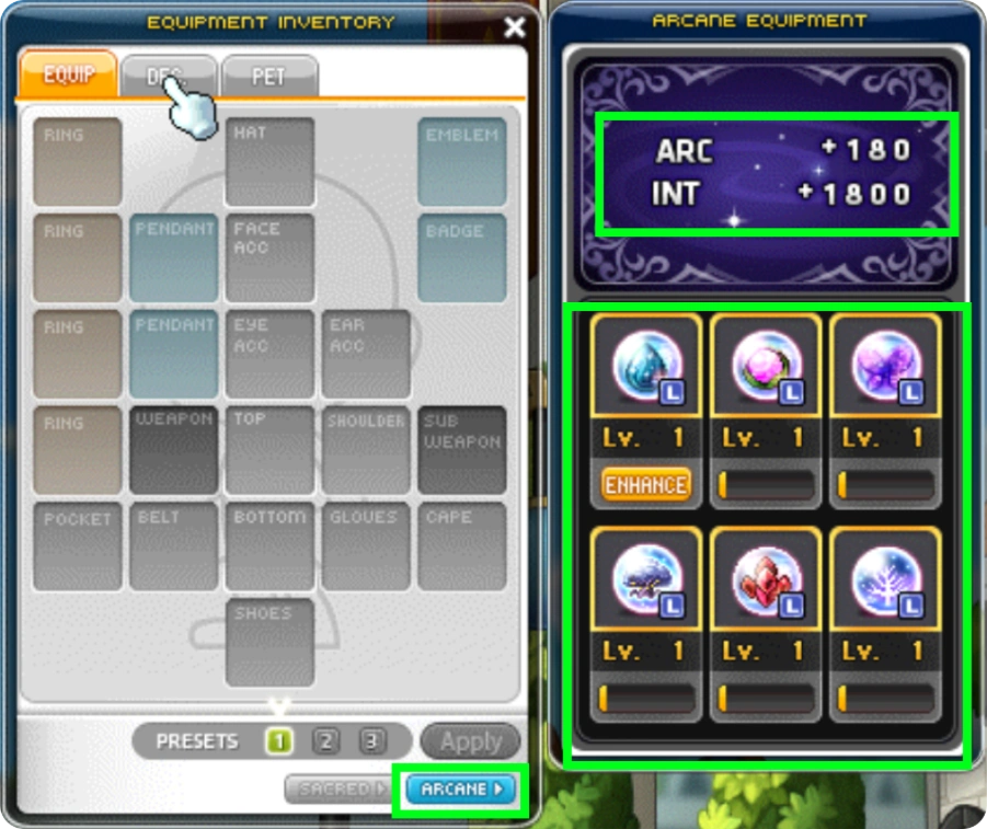 Symbol interface screenshot