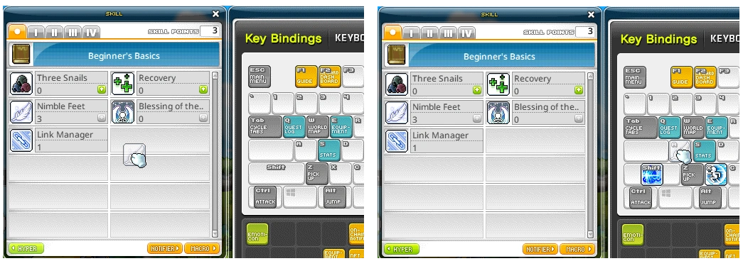 Assigning keys screenshot