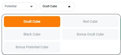 Potential cube-type selector.