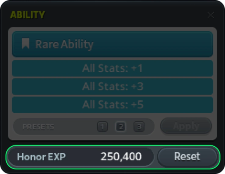 Honor EXP screenshot