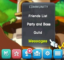 Messages entry in the Community menu.