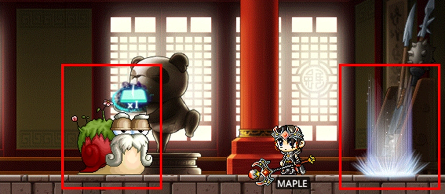 Dojo enemy and next-floor portal.