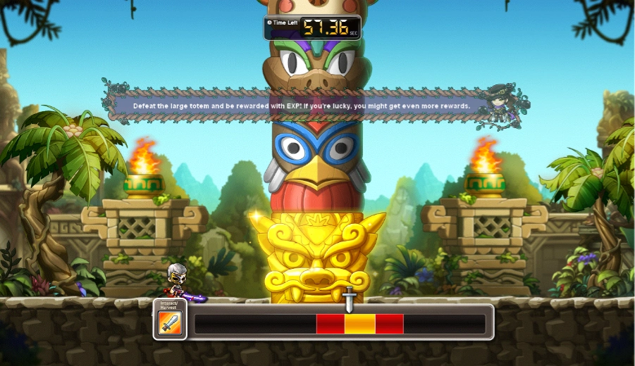 Totem Slash scene and timing gauge.