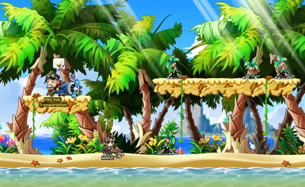 Characters hunting in a Theme Dungeon field.