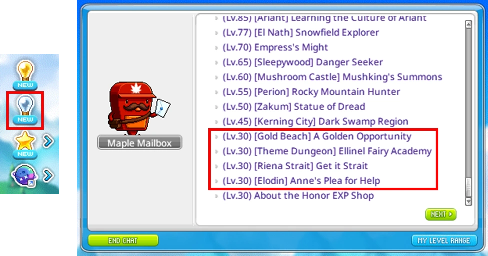 Available Quests lists Theme Dungeon introductions.